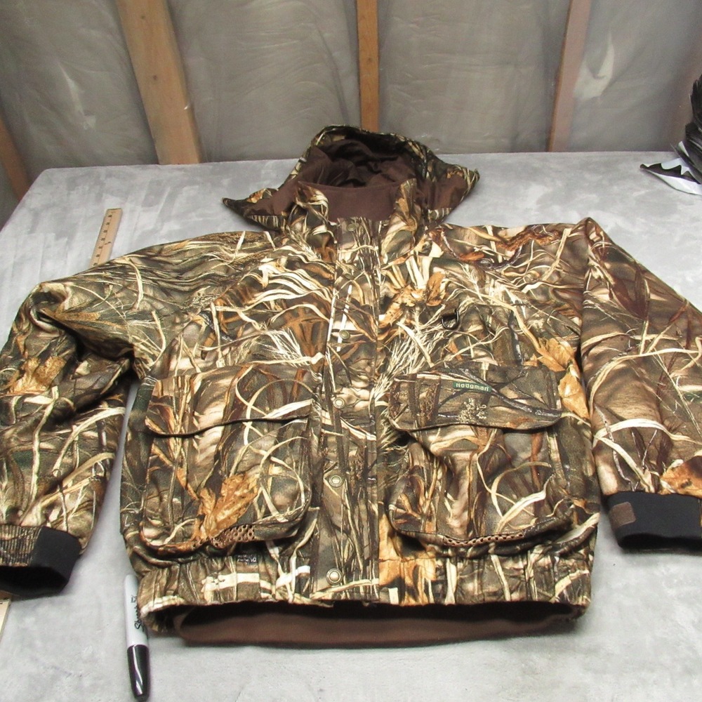 Hodgman Hunting Jacket Men XL Camo Rain Waterfowl Insulated Removable Liner 3in1